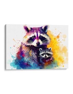 Cuadro decorativo Canvas Lab Familia mapache