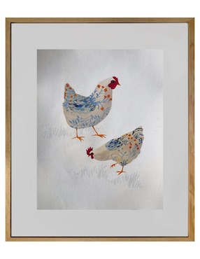 Pintura DosGallinas técnica acrílico Lune Art Gallery AnimalArt