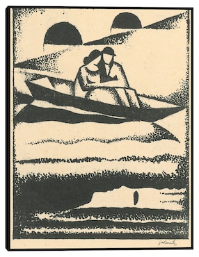 Cuadro decorativo En el río (1924) técnica mixta Cuadros Jr Ríos
