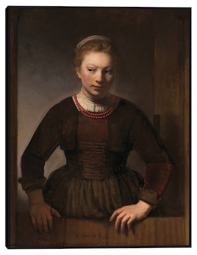 Cuadro decorativo Mujer joven en una media puerta abierta (1645) técnica mixta Cuadros Jr Colores