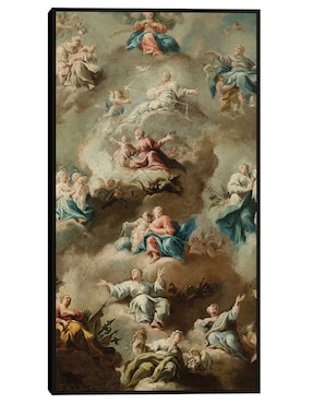 Cuadro decorativo Escena Religiosa Alegórica con la Virgen María (Siglo XVIII) técnica mixta Cuadros Jr Figuras Celestiales