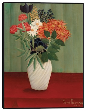 Cuadro decorativo Ramo de flores con ásteres chinos y tokios (1910) técnica mixta Cuadros Jr Floreros