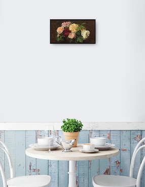Cuadro decorativo Rosas de Niza sobre una mesa, 1882 técnica mixta Cuadros Jr Ramos