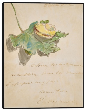 Cuadro decorativo Carta decorada con un caracol sobre una hoja (1880) técnica mixta Cuadros Jr Poesía