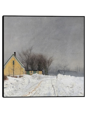 Cuadro decorativo Día de invierno brumoso A la izquierda una casa amarilla Nieve profunda (1910) técnica mixta Cuadros Jr Inspiración