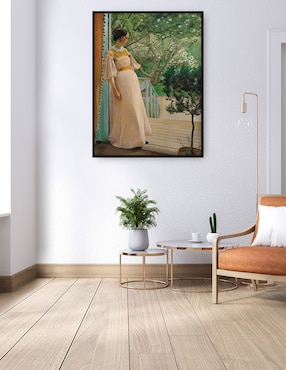 Cuadro decorativo En Las Ventanas Francesas La esposa del artista técnica mixta Cuadros Jr Retratos