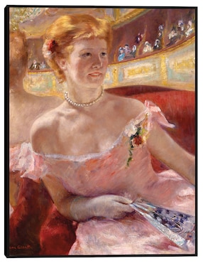 Cuadro decorativo Mujer con collar de perlas en un palco técnica mixta Cuadros Jr Retratos