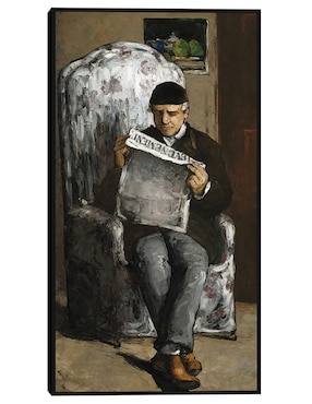 Cuadro decorativo El padre del artista, Leyendo The Event (1866) técnica mixta Cuadros Jr Retratos