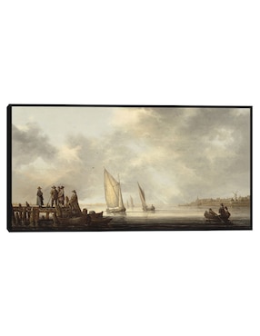 Cuadro decorativo Un muelle con vistas a Dordrecht, principios de la década de 1640 técnica mixta Cuadros Jr Paisajes