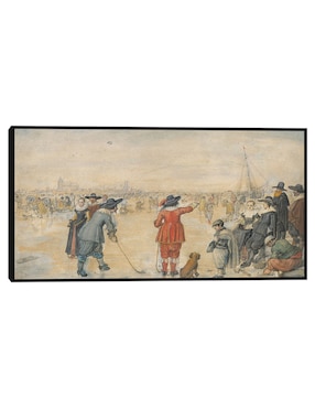 Cuadro decorativo Juegos de invierno en el río helado Ijssel técnica mixta Cuadros Jr Gente