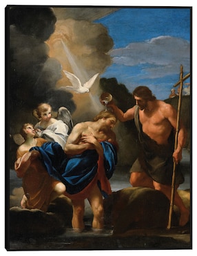 Cuadro decorativo El bautismo de Cristo (ca 1650) técnica mixta Cuadros Jr Figuras Celestiales