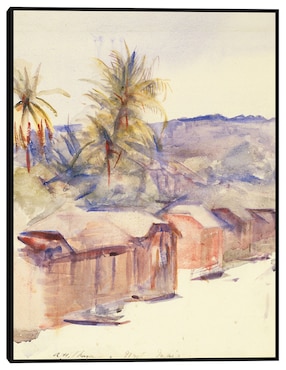 Cuadro decorativo Calle del pueblo, Dominica técnica mixta Cuadros Jr Campos
