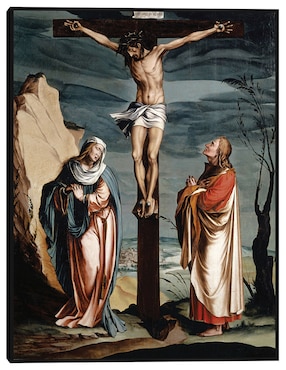 Cuadro decorativo Cristo en la Cruz entre la Virgen y San Juan (1560) técnica mixta Cuadros Jr Figuras Celestiales