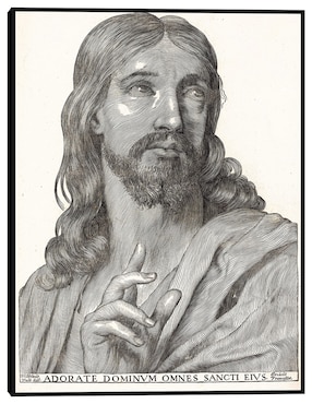 Cuadro decorativo Cristo de medio cuerpo técnica mixta Cuadros Jr Figuras Celestiales