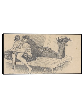 Cuadro decorativo Pareja en un catre (c. 1874-1877) técnica mixta Cuadros Jr Bocetos