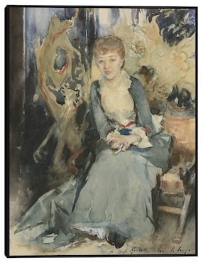 Cuadro decorativo Sra. Reubell sentada frente a una pantalla (hacia 1884) técnica mixta Cuadros Jr Gente