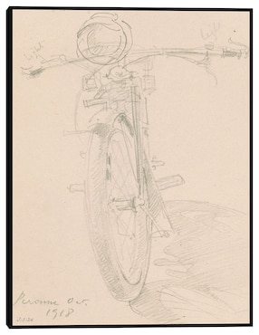 Cuadro decorativo Motocicleta (anverso) (1918) técnica mixta Cuadros Jr Bocetos