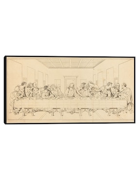 Cuadro decorativo La Última Cena, probablemente del siglo XIX. técnica mixta Cuadros Jr Figuras Celestiales