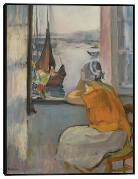 Cuadro decorativo Jeune Femme Devant La Fenêtre Ouverte À L,île D,yeu técnica mixta Cuadros Jr Gente