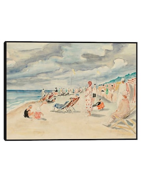 Cuadro decorativo La playa de Deauville (1928) técnica mixta Cuadros Jr Playas