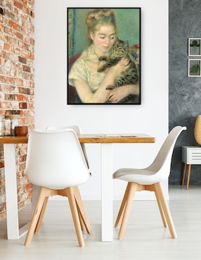 Cuadro decorativo Mujer con un gato técnica mixta Cuadros Jr Retratos