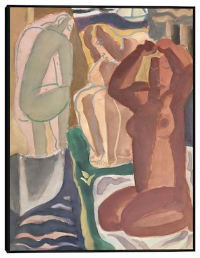 Cuadro decorativo Dos mujeres bañándose (1929) técnica mixta Cuadros Jr Bocetos