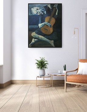 Cuadro decorativo El viejo guitarrista técnica mixta Cuadros Jr Música