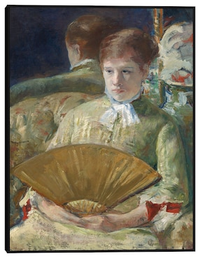 Cuadro decorativo Mujer con un abanico técnica mixta Cuadros Jr Retratos