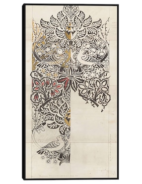 Cuadro decorativo Paloma y rosa (1879) técnica mixta Cuadros Jr Bocetos
