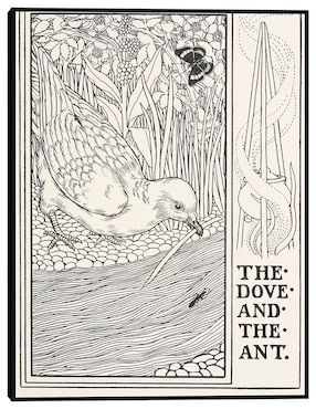 Cuadro decorativo La paloma y la hormiga (1900) técnica mixta Cuadros Jr Bocetos