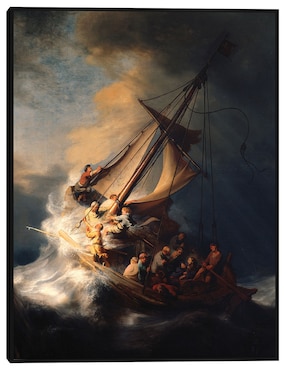 Cuadro decorativo La tormenta en el mar de Galilea técnica mixta Cuadros Jr Religión y Espiritualidad