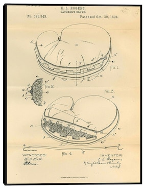 Cuadro decorativo Guante de cazador de patentes, inventor: Elroy L. Rogers, 30 de octubre de 1894 técnica mixta Cuadros Jr Planos