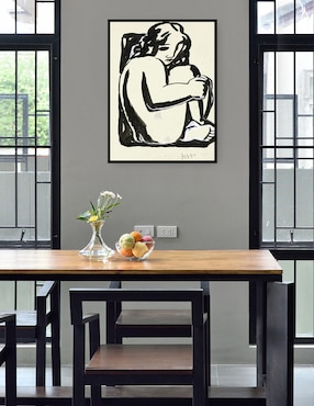 Cuadro decorativo Mujer sentada desnuda con las rodillas levantadas técnica mixta Cuadros Jr Bocetos