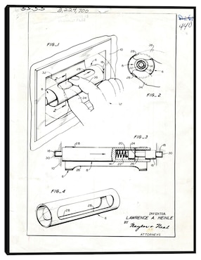 Cuadro decorativo Núcleo de papel higiénico patentado, inventor(es): Lawrence A, Heinle técnica mixta Cuadros Jr Planos