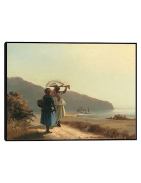 Cuadro decorativo Dos Mujeres Conversando Junto Al Mar, Santo Tomás 1856 técnica mixta Cuadros Jr Bosques