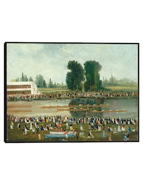 Cuadro decorativo Escena De Remo: Multitudes Observando Desde Las Orillas Del Río técnica mixta Cuadros Jr Caminos