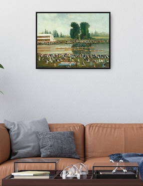 Cuadro decorativo Escena De Remo: Multitudes Observando Desde Las Orillas Del Río técnica mixta Cuadros Jr Caminos