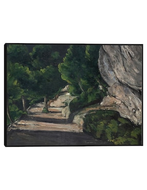 Cuadro decorativo Paisaje. Camino Con Árboles En Las Montañas Rocosas (1870 – 1871) técnica mixta Cuadros Jr Figuras Celestiales