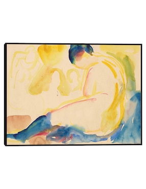 Cuadro decorativo Desnudo Femenino Sentado Con Medias Azules (1919-1924) técnica mixta Cuadros Jr Ríos