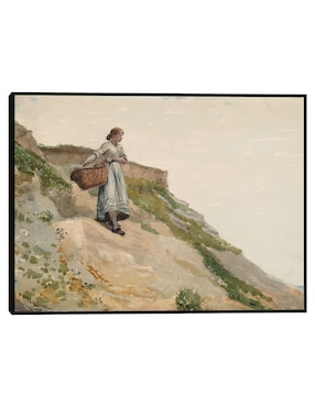 Cuadro decorativo Niña Cargando Una Cesta (1882) técnica mixta Cuadros Jr Obras
