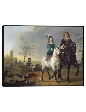 Cuadro decorativo Dama Y Caballero A Caballo técnica mixta Cuadros Jr Inspiración
