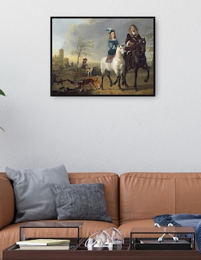 Cuadro decorativo Dama Y Caballero A Caballo técnica mixta Cuadros Jr Inspiración