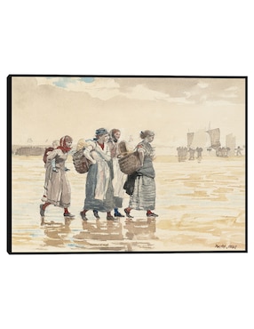 Cuadro decorativo Cuatro Pescaderas En La Playa (1881) técnica mixta Cuadros Jr Motañas