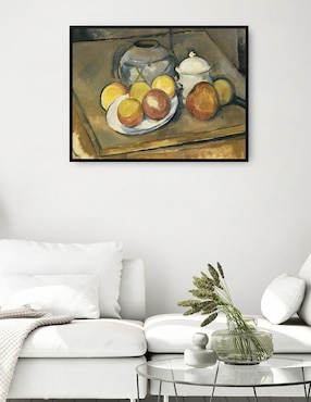 Cuadro decorativo Jarrón Con Adornos De Paja, Azucarero Y Manzanas (1890 - 1893) técnica mixta Cuadros Jr Selva