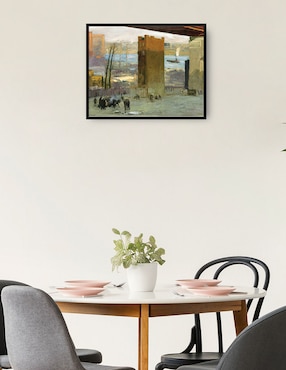 Cuadro decorativo La Vivienda Solitaria técnica mixta Cuadros Jr Gente
