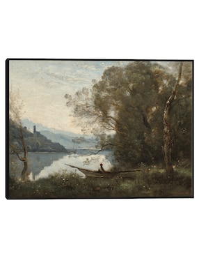 Cuadro decorativo El Barquero Amarrado: Recuerdo De Un Lago Italiano técnica mixta Cuadros Jr Gente