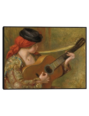 Cuadro decorativo Joven española con guitarra técnica mixta Cuadros Jr Famosos
