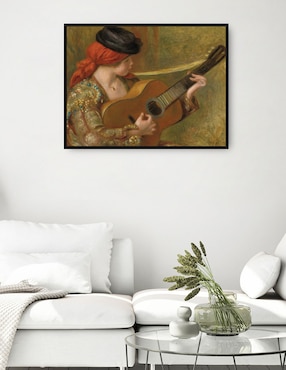 Cuadro decorativo Joven española con guitarra técnica mixta Cuadros Jr Famosos