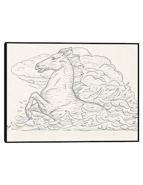 Cuadro decorativo Caballo en el mar (1891) técnica mixta Cuadros Jr Bocetos