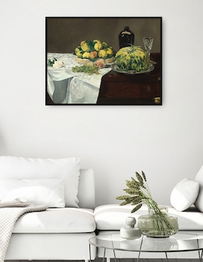Cuadro decorativo Naturaleza muerta con melón y melocotones técnica mixta Cuadros Jr Obras